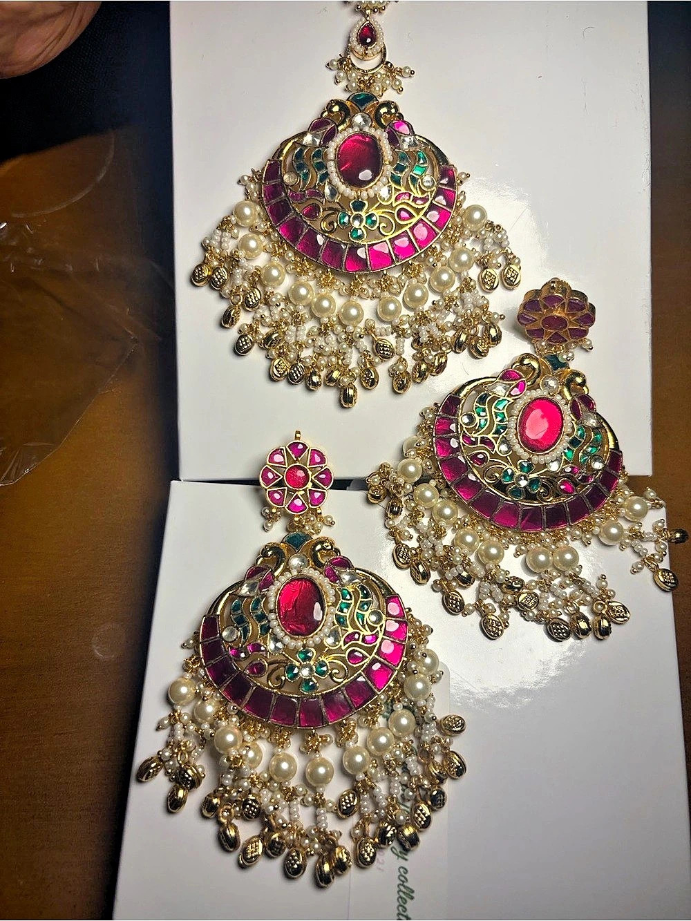 Multicolor Pearl Chandelier Earrings Indian Jewelry